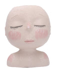 Girl's Face Head Figurine Flower Pot
