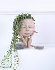 Girl's Face Head Figurine Flower Pot