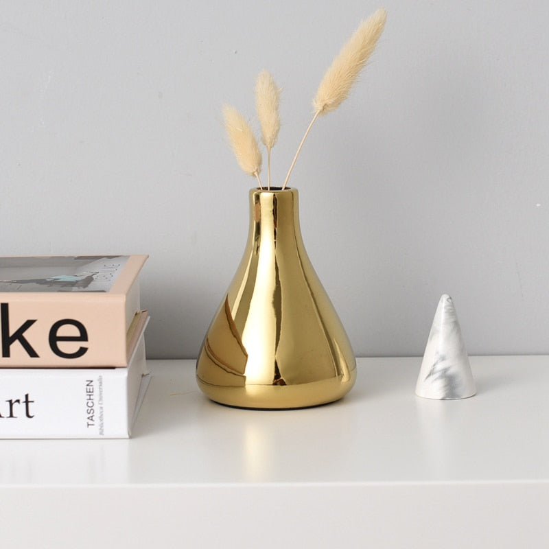 Golden Mini Ceramic Vase