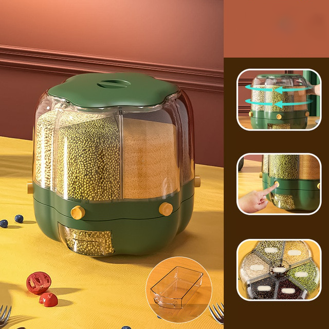 Sealed Rotating Grains Container