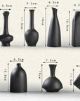 Ceramic Flower Vase Porcelain Black