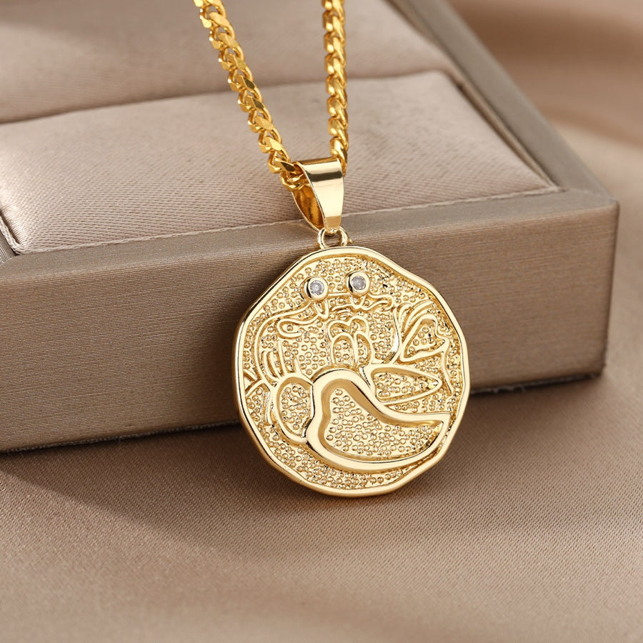 Astrological Sign Coin Pendant Necklace