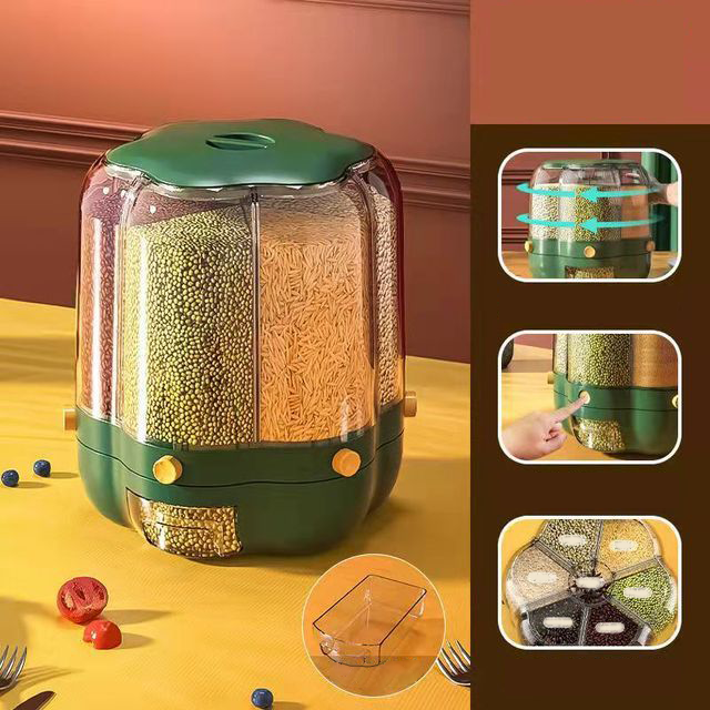 Sealed Rotating Grains Container