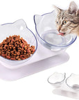 Pet Double Cat Bowl With Raised Stand