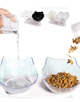 Pet Double Cat Bowl With Raised Stand